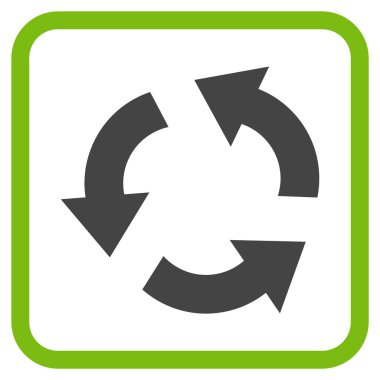 Geri dönüşüm vektör simgesi bir çerçeve içinde