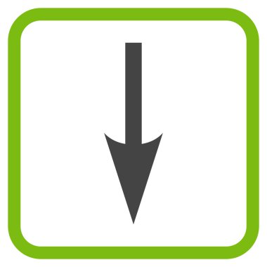 Vektör simgesi bir çerçeve içinde aşağı ok keskin