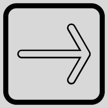 Ok sağ vektör simgesi bir çerçeve içinde