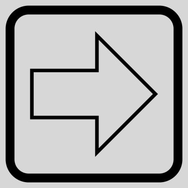 Ok sağ vektör simgesi bir çerçeve içinde