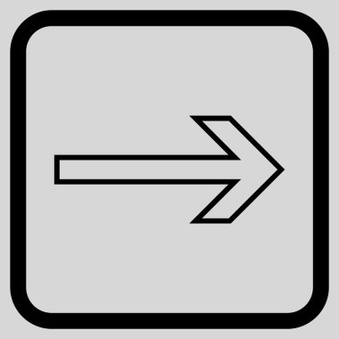 Ok sağ vektör simgesi bir çerçeve içinde