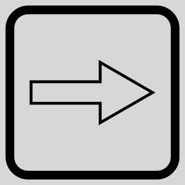 Ok sağ vektör simgesi bir çerçeve içinde