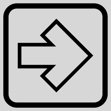 Ok sağ vektör simgesi bir çerçeve içinde