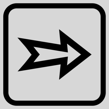 Ok sağ vektör simgesi bir çerçeve içinde