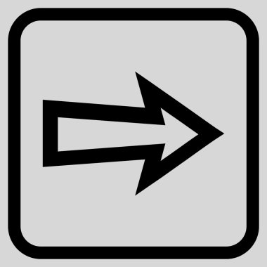 Ok sağ vektör simgesi bir çerçeve içinde