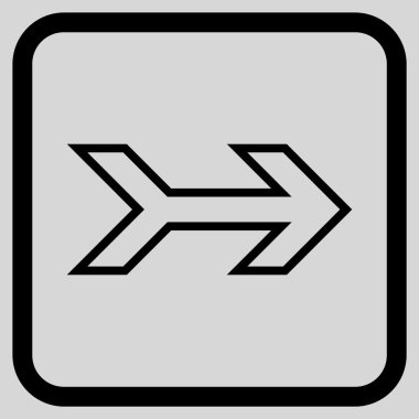 Ok sağ vektör simgesi bir çerçeve içinde