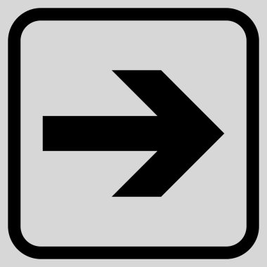 Ok sağ vektör simgesi bir çerçeve içinde