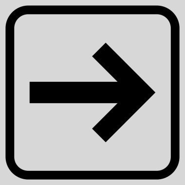 Ok sağ vektör simgesi bir çerçeve içinde