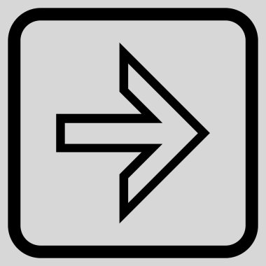 Ok sağ vektör simgesi bir çerçeve içinde