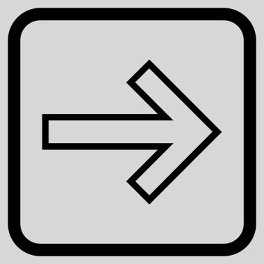 Ok sağ vektör simgesi bir çerçeve içinde