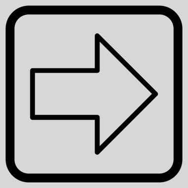 Ok sağ vektör simgesi bir çerçeve içinde