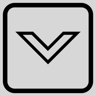 Vektör simgesi bir çerçeve içinde aşağı ok ucu