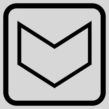 Vektör simgesi bir çerçeve içinde aşağı ok ucu