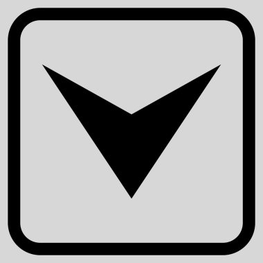 Vektör simgesi bir çerçeve içinde aşağı ok ucu