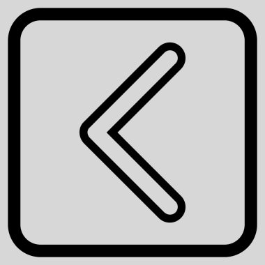 Ok ucu sol vektör simgesi bir çerçeve içinde