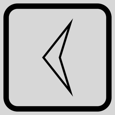 Ok ucu sol vektör simgesi bir çerçeve içinde