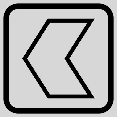 Ok ucu sol vektör simgesi bir çerçeve içinde