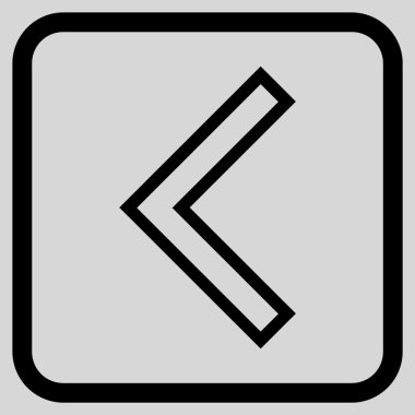 Ok ucu sol vektör simgesi bir çerçeve içinde