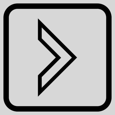 Ok ucu doğru vektör simgesi bir çerçeve içinde