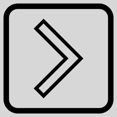 Ok ucu doğru vektör simgesi bir çerçeve içinde