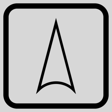 Vektör simgesi bir çerçeve içinde yukarı ok ucu