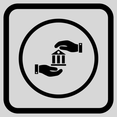 Banka hizmet vektör simgesi bir çerçeve içinde