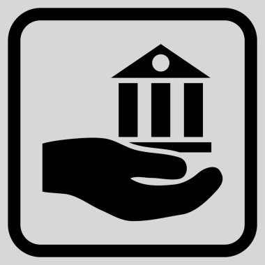 Banka hizmet vektör simgesi bir çerçeve içinde