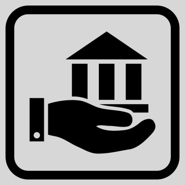 Banka hizmet vektör simgesi bir çerçeve içinde