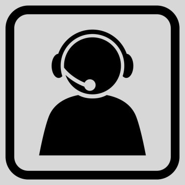 Çağrı Merkezi operatörü vektör simgesi bir çerçeve içinde