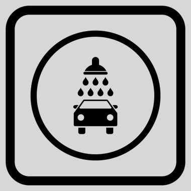 Araba duş vektör simgesi bir çerçeve içinde