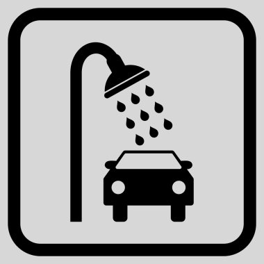 Araba duş vektör simgesi bir çerçeve içinde