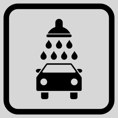 Araba duş vektör simgesi bir çerçeve içinde
