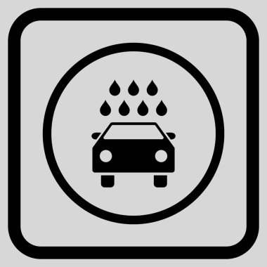 Araba duş vektör simgesi bir çerçeve içinde