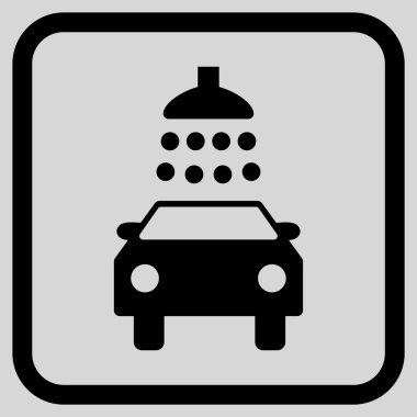 Araba duş vektör simgesi bir çerçeve içinde