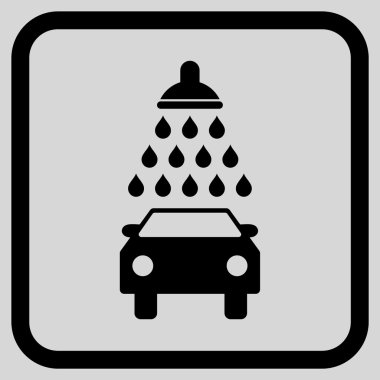 Araba duş vektör simgesi bir çerçeve içinde