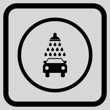 Araba duş vektör simgesi bir çerçeve içinde