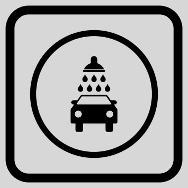 Oto yıkama vektör simgesi bir çerçeve içinde