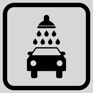 Oto yıkama vektör simgesi bir çerçeve içinde