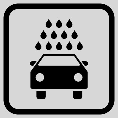 Oto yıkama vektör simgesi bir çerçeve içinde