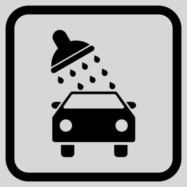 Oto yıkama vektör simgesi bir çerçeve içinde