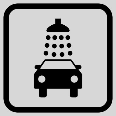 Oto yıkama vektör simgesi bir çerçeve içinde