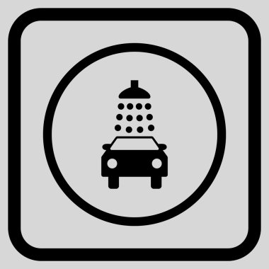 Oto yıkama vektör simgesi bir çerçeve içinde