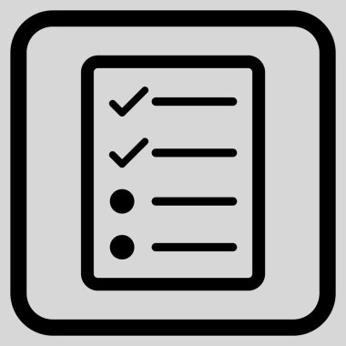 Denetim listesi sayfa vektör simgesi bir çerçeve içinde