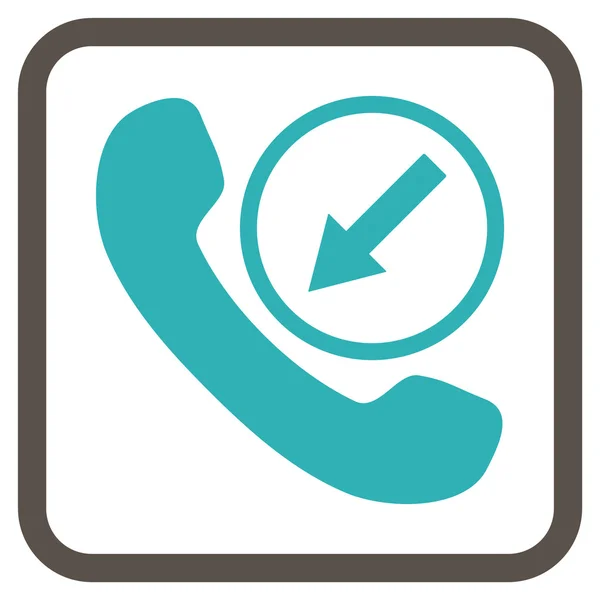 Ícone de vetor de chamada de entrada em um quadro — Vetor de Stock
