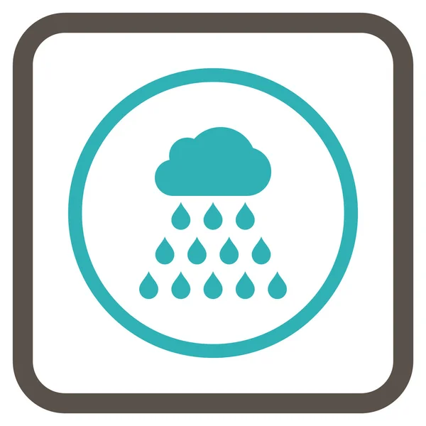 Icono del vector de la nube de lluvia en un marco — Vector de stock