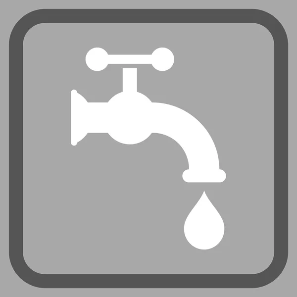 Icona vettoriale del rubinetto dell'acqua in una cornice — Vettoriale Stock
