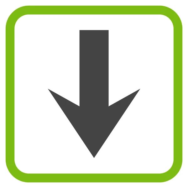 Nyíl lefelé vektor ikonjára a keretben — Stock Vector
