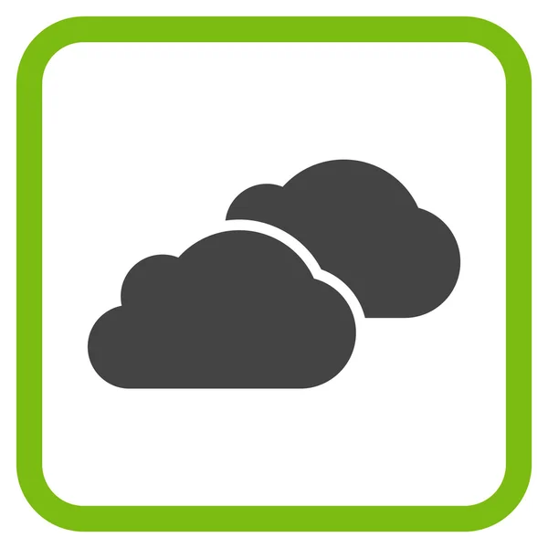 Vektorové ikony v rámečku mraky — Stockový vektor