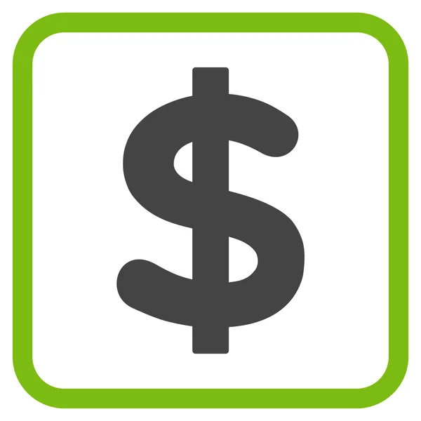 Icône vectorielle dollar dans un cadre — Image vectorielle