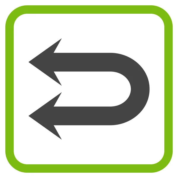 Double Left Arrow Vector Icon In a Frame — Stock Vector
